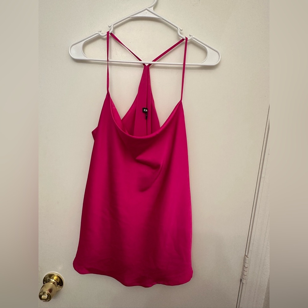 Express satin racerback cowl neck cami 
size large